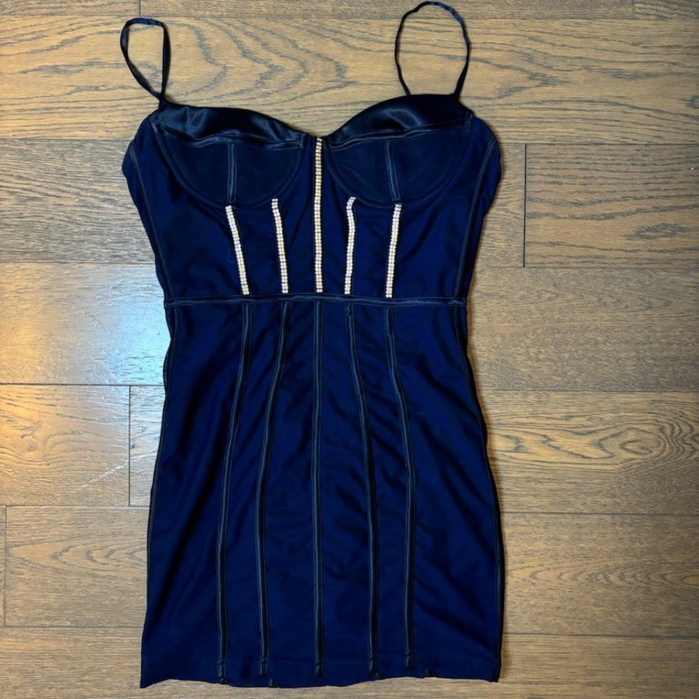 Oh Polly Carbon Blue Dress